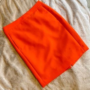 🔥 J. Crew The Pencil Skirt in neon flame orange